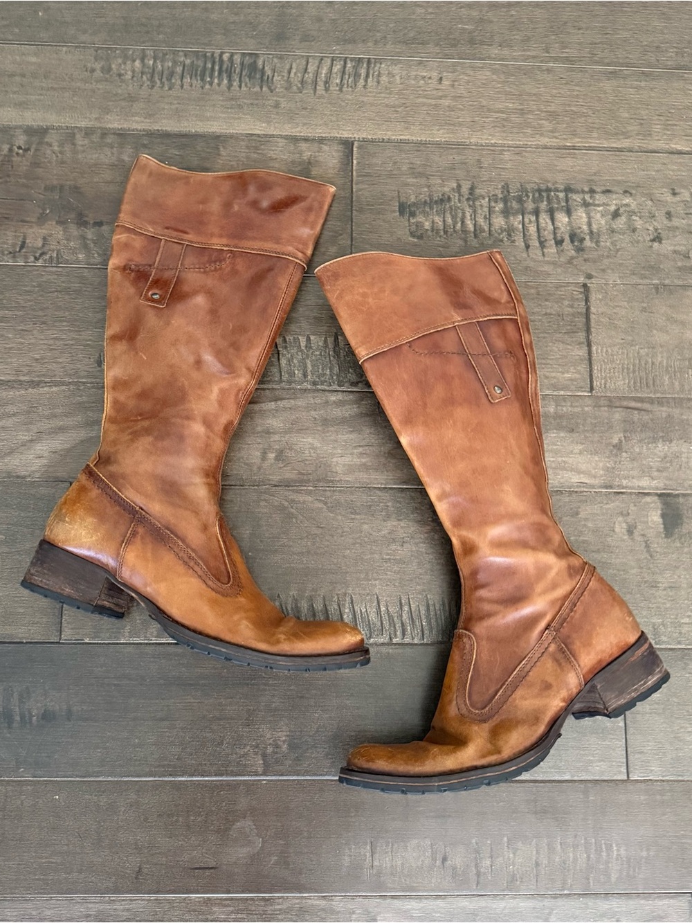 Nero Giardini Leather Riding Boots Cognac Brown 37 Italian Tall Vibram